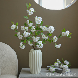 Flor de Camelia Artificial de Yihua Floral Art, Flor de Seda Blanca y Morada, Decoración para el Hogar, Estilo Rústico, Adorno para Sala de Estar - Product Image 3