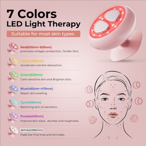Masajeador Facial de Uso Doméstico con 7 Luces de Colores, Instrumento de Belleza Portátil para Cuello, Importador de Esencia para Manos y Cuello, Masajeador Facial - Product Image 3