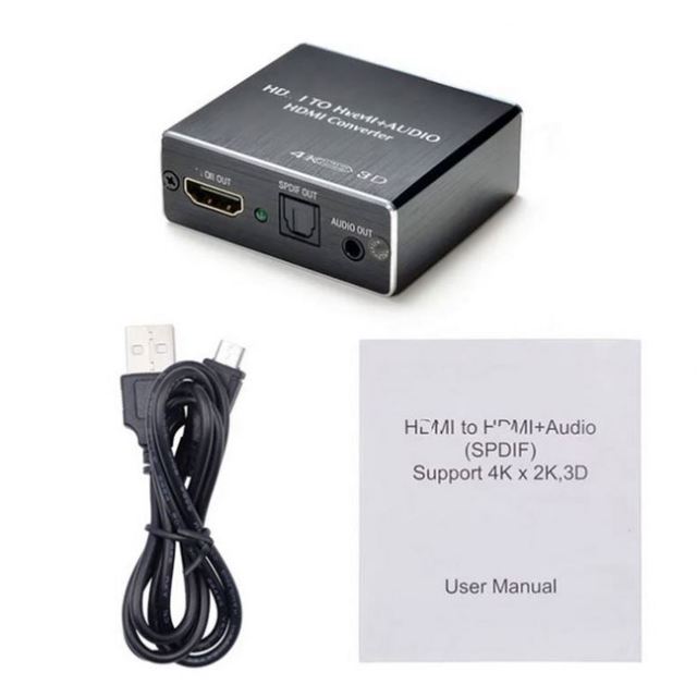 HD-MI Compatible Audio Extractor + Toslink Spdif Stereo Audio Converter + 3.5mm 4k X 2k Audio Splitter Suitable for Ps4 TV