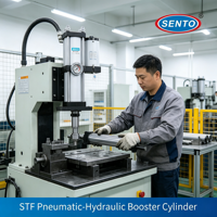 Cilindro de Gas Líquido SENTO STF-125-150-10-10T, Cuerpo de Aleación de Aluminio, Pistón Sellado, Ahorro de Espacio, Alta Eficiencia, Doble Acción