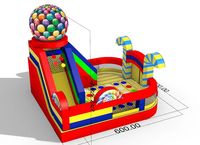 Château gonflable commercial d'intérieur pour enfants avec toboggan
