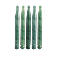 Vente en gros : Pointe de massage en aventurine verte naturelle, bâton de massage pour points de pression, baguette d'acupression faciale, outil de massage SPA Gua Sha