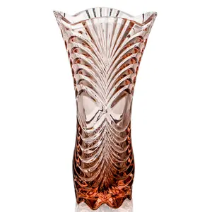 Vaso di cristallo all'ingrosso vasi di vetro alti economici per vaso di nozze