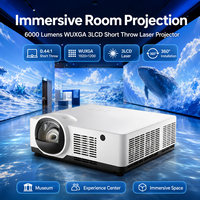 Projecteur laser 3LCD 6000 lumens à courte focale 0,44:1 WUXGA pour salle de projection immersive