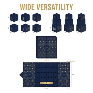 Calendrier de l'Avent personnalisé en carton rigide fait main, 24 jours, pour parfums, réutilisable, grand coffret cadeau magnétique pour emballage - Product Image 5