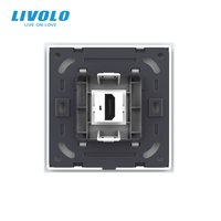 Prise murale modulaire HDMI LIVOLO haut de gamme, norme britannique 86x86mm, 4K 60HZ, blanc/noir, PC ignifuge, pour usage résidentiel