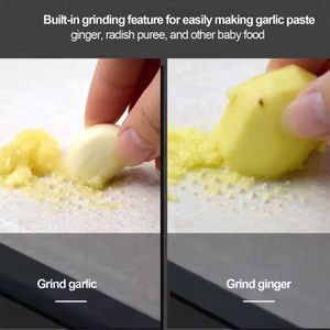 เขียงสแตนเลสสตีลและฟางข้าวสาลี304เขียงสแตนเลส2 in 1เขียงสองด้านสำหรับห้องครัว - Product Image 3