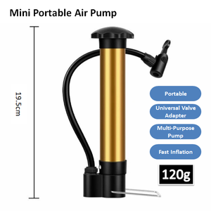 Bomba de Aire Manual Portátil KINENDA Dorada con Aguja y Bolsa de Malla para Balones y Neumáticos de Bicicleta - Product Image 3