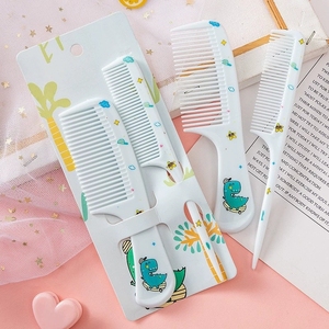 Ensemble de peignes pour enfants, 2 pièces/ensemble, animaux de dessin animé, peigne de coiffure pour enfants avec queue pointue, peigne en plastique antistatique portable pour filles - Product Image 5