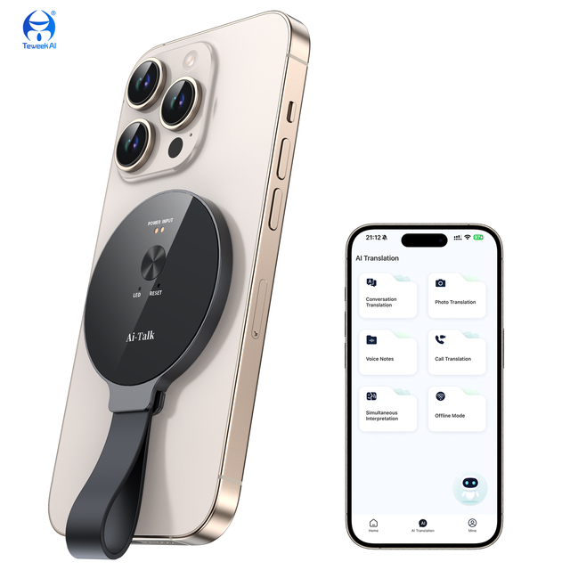 X5 Slim AI Speech Translator ChatGPT Engine Instant Transcribing Conference Notes  Compact Smart Device Black