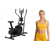 Ventilateur d'exercice à résistance à l'air, appareil d'exercice elliptique, vélo d'entraînement magnétique silencieux avec disque de torsion de la taille LFC1022-bleu-c