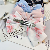Barrettes à cheveux en tissu à motif floral personnalisé, grande taille, nouveaux accessoires pour cheveux, barrettes à nœud mignonnes et élégantes pour filles