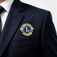 Maßgefertigte Lions Club Anstecknadeln aus Zinklegierung mit Hartemaille 3D-Relief Personalisiertes Abzeichen Großhandel Niedriger MOQ