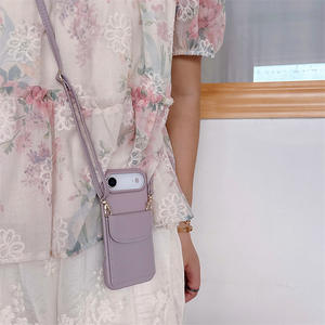 Étui de téléphone portable de portefeuille de sangle de collier de croix de poche de carte en cuir de luxe pour l'iPhone 17 Pro Max - Product Image 3