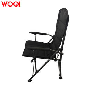 WOQI chaise de pêche en fer pliable moderne porte-gobelet stockage d'appâts accoudoirs rembourrés base étanche meubles d'extérieur pour jetée - Product Image 3