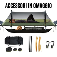 Hamac de camping en nylon Broadseal BR-007 avec moustiquaire et protection anti-insectes, longueur 10-19 pieds, hamac balançoire d'extérieur pour 1 personne