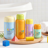 Bouteille souple portable personnalisée pour gel douche, shampoing, lotion, 150 ml, avec bouchon à clapet, ronde, beige