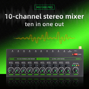 Mezclador de Señales Mini BHA MIX1000-PRO de 10 Canales y 1 Salida, Perilla RGB Ajustable, Comunicación por Cable para Escenario, KTV, Directo - Nuevo - Product Image 3