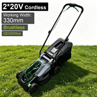 Vertak 2*20V tondeuse à gazon sans fil tondeuse à gazon poussée gain de place stockage conception tondeuse à gazon avec moteur sans balais