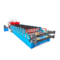 Machine de formage à froid automatique PLC pour tôles trapézoïdales ondulées à double couche, équipement de traitement de tôles de toiture métalliques