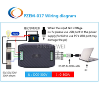 Le plus récent PZEM-017 DC 0-300V voltmètre ampèremètre RS485 Modbus tension courant puissance compteur d'énergie wattmètre électrique