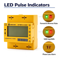 Compteur d'électricité triphasé sur rail DIN SXY88D-SJ 230/400V 80A Moniteur d'énergie bidirectionnel RS485 LCD Industriel