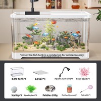 Filtre pour aquarium domestique, petit aménagement paysager écologique créatif pour poissons rouges, ensemble complet, pas de changement d'eau requis, aucun matériel nécessaire