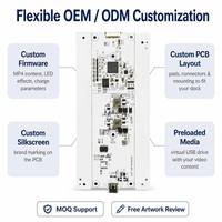 Base de Carga para Control de Videojuegos, Cargador de Batería NiMH PCBA con Reproducción de Video MP4 e Indicador RGB, Doble USB-C 5V 500mA