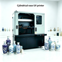 Machine d'impression UV à jet d'encre rotative à 360 degrés en une seule passe avec CMYK W V pour céramique, verre, plastique, métal, vase cylindrique