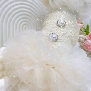 Elegante Vestido de Boda para Perro, Traje Cálido de Invierno para Mascotas, Falda Tutú Blanco Hueso para Gatos Ragdoll y <span class=keywords><strong>Perros</strong></span> Pequeños, Regalo para Fiesta de Cumpleaños, Venta al por Mayor - Product Image 5