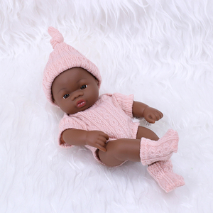 Bambole Reborn Afroamericane Mini da 20 cm per Bambine, Giocattoli Realistici con Pelle Nera in Silicone - Product Image 4