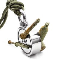 Kit d'aimants de pêche en néodyme robustes à deux œillets pour la recherche de trésors et le sauvetage