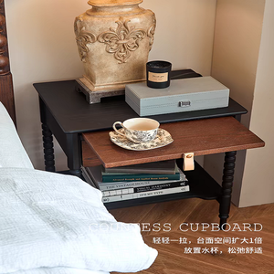 Vintage Solid Wood Storage Cabinet Bedroom Bedside Bedside <b>Table</b> Ancient Style Living Room <b>Sofa</b> Storage <b>Side</b> Cabinet - Product Image 3