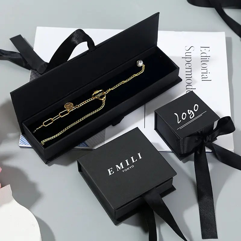 Custom personalizzato chiusura magnetica Flip-top piccola confezione di gioielli regalo per collana anello ciondolo braccialetto di stoccaggio