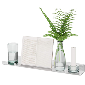 Juego de 2 Estantes Flotantes Acrílicos Transparentes de 24 Pulgadas, 5 mm de Grosor, <span class=keywords><strong>para</strong></span> Exhibición de Discos de Vinilo LP - Product Image 4