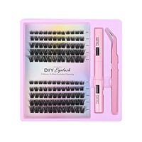 Extensions de cils individuels effet volume noir mat, cils épais en grappe DIY, faux cils OEM pour maquillage des yeux