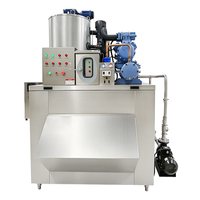 Équipement commercial de fabrication de glace en flocons en acier inoxydable, machine à glace en flocons d'ozone de 3 tonnes pour la pêche