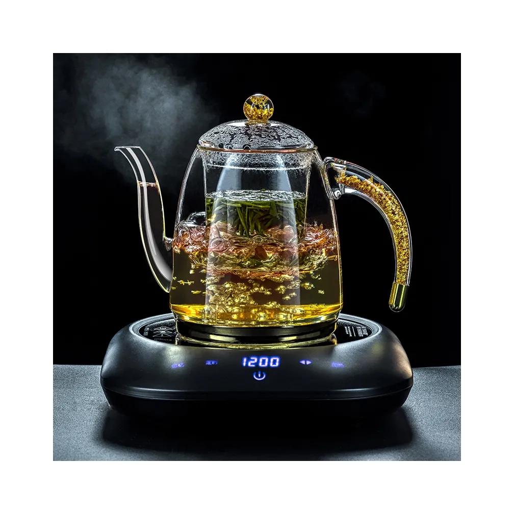 2022 Hot Sales Hand Made Heat Resistant Borosilicate Glass Teapot Glass Tea Set Glass Pot
