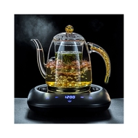 Bule de vidro borosilicato, bule de vidro feito à mão, resistente ao calor, conjunto de chá, 2022