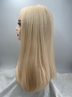 Qingdao perruque casher non traitée vierge européenne cuticule cheveux alignés blonde droite perruque juive HD dentelle transparente