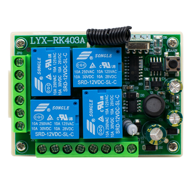 SMG-804 Wireless RF 433 Remote Control AC 110V 220V 85-256V 10A 4CH Switch Module RF 433 Remote Control