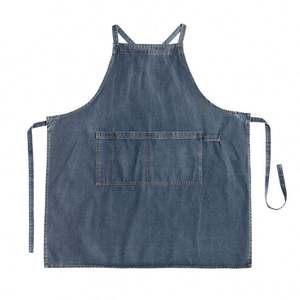 Tablier en jean élégant unisexe avec poches pour hommes et femmes, idéal pour la cuisine, le jardinage, la peinture, uniforme de chef - Product Image 4