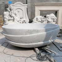 Baignoire autoportante de luxe sur mesure, sculptée à la main en marbre noir naturel massif, pour la décoration des salles de bain de villas et d'hôtels
