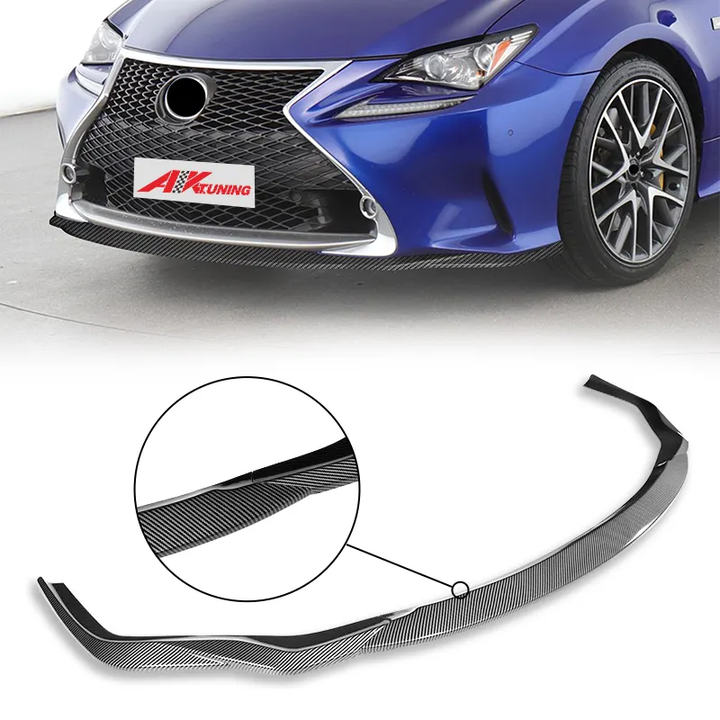 Ön ÖN TAMPON Lexus RC 2015-2019 boyalı siyah karbon Fiber bak ön dudak otomotiv parçaları