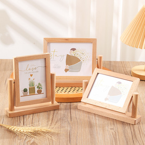 <span class=keywords><strong>Cadre</strong></span> en bois creux rotatif sur pied pour l'affichage d'œuvres d'art et de certificats, décoration pour la maison et le bureau - Product Image 5