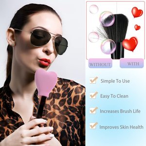 Hot Selling High Quality Eco-Friendly Reusable Silicone <b>Makeup</b> <b>Brush</b> Cleaning Mat Washing Scrubber Board 8*7.5*3cm for <b>Single</b> - Product Image 6