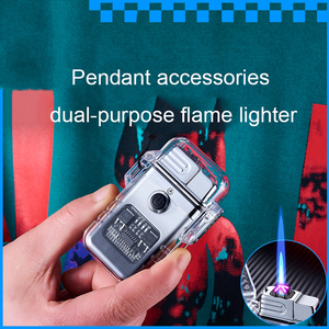 Encendedor eléctrico de doble uso impermeable al por mayor, encendedor eléctrico de doble arco de cuerpo transparente, encendedor de antorcha de llama azul - Product Image 4