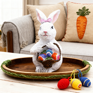 งานฝีมือเรซิ่นรูปกระต่ายสำหรับเทศกาลอีสเตอร์ รูปทรงดอกไม้ ไข่ ของตกแต่งสวนกลางแจ้ง สนามหญ้า ตกแต่งสวน รูปปั้นก็อบลิน - Product Image 6