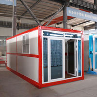 Maison pliable en structure acier préfabriquée avec chambre, design moderne, étanche, compacte, pour camp de construction routière