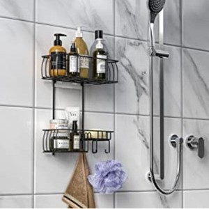 Bathroom Shelf Corner Wall Mounted 60X70cm Space Saving Durable Rectangle Shower Storage Rack - Product Image 3
